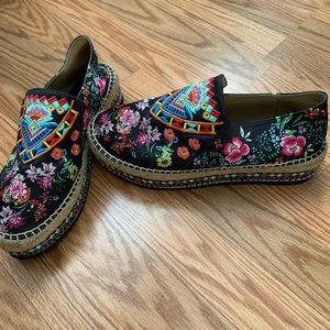 Practically new Johnny Was platform espadrilles